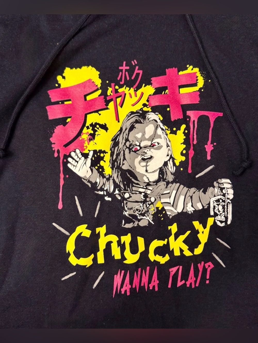 Chucky "Wanna Play?" Japanese Graffiti Graphic Hoodie